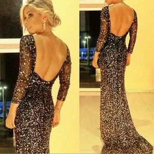 Elegant Gown, THXGIVICG BLACK AND SILVER